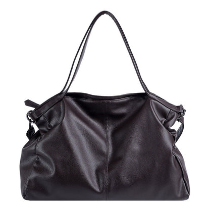 Women's Single-Shoulder Soft PU Korean Style Crossbody Bag - Large Capacity Solid Color Commuter Purse