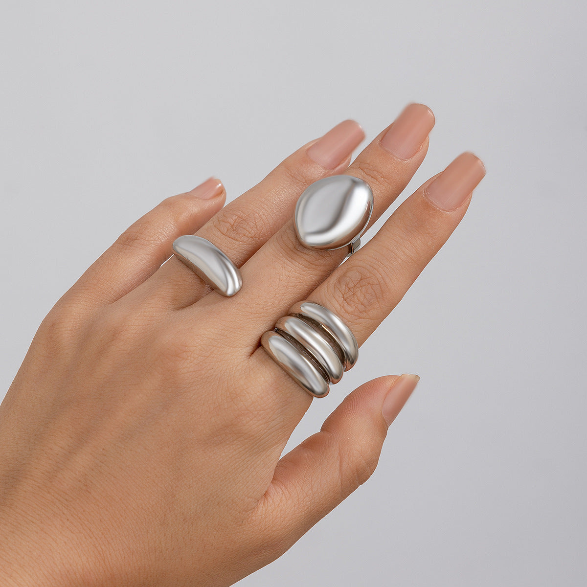 Lava Curve Geometric Open Ring