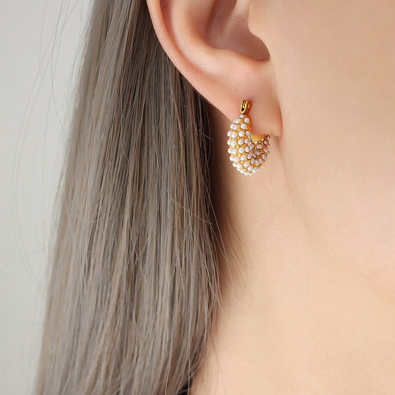 U-shaped baroque style pearl Earrings