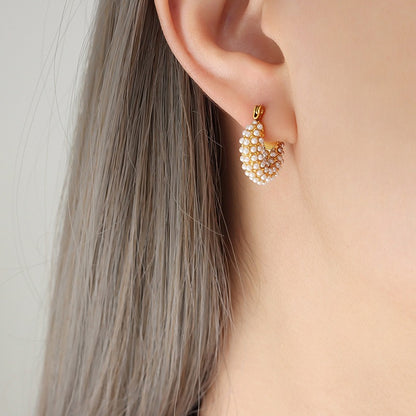 U-shaped baroque style pearl Earrings