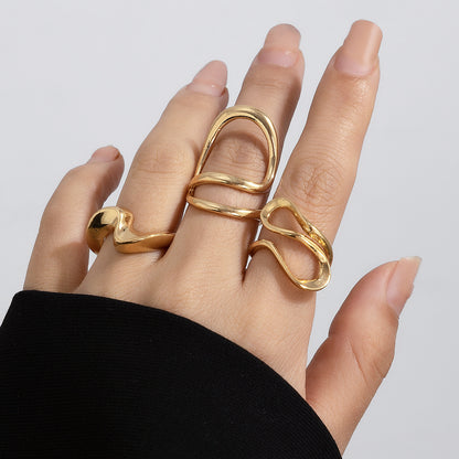 Molten Curve Open Metal Ring