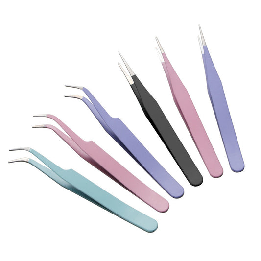 English Title Suggestion Adorable Macaron-Colored Tweezers for Handmade Notebooks, Goo Card Sticker Tools, Bent and Poi