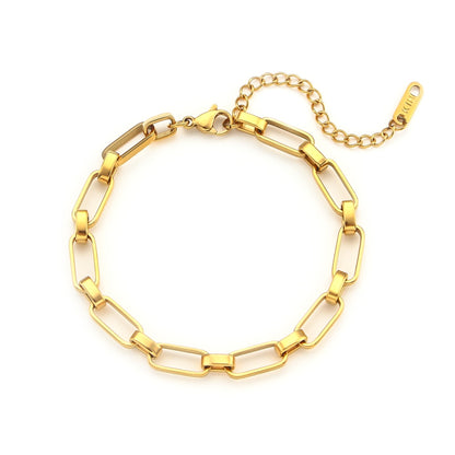 Minimalist Geometric Hollow Link Stainless Steel woman Bracelet