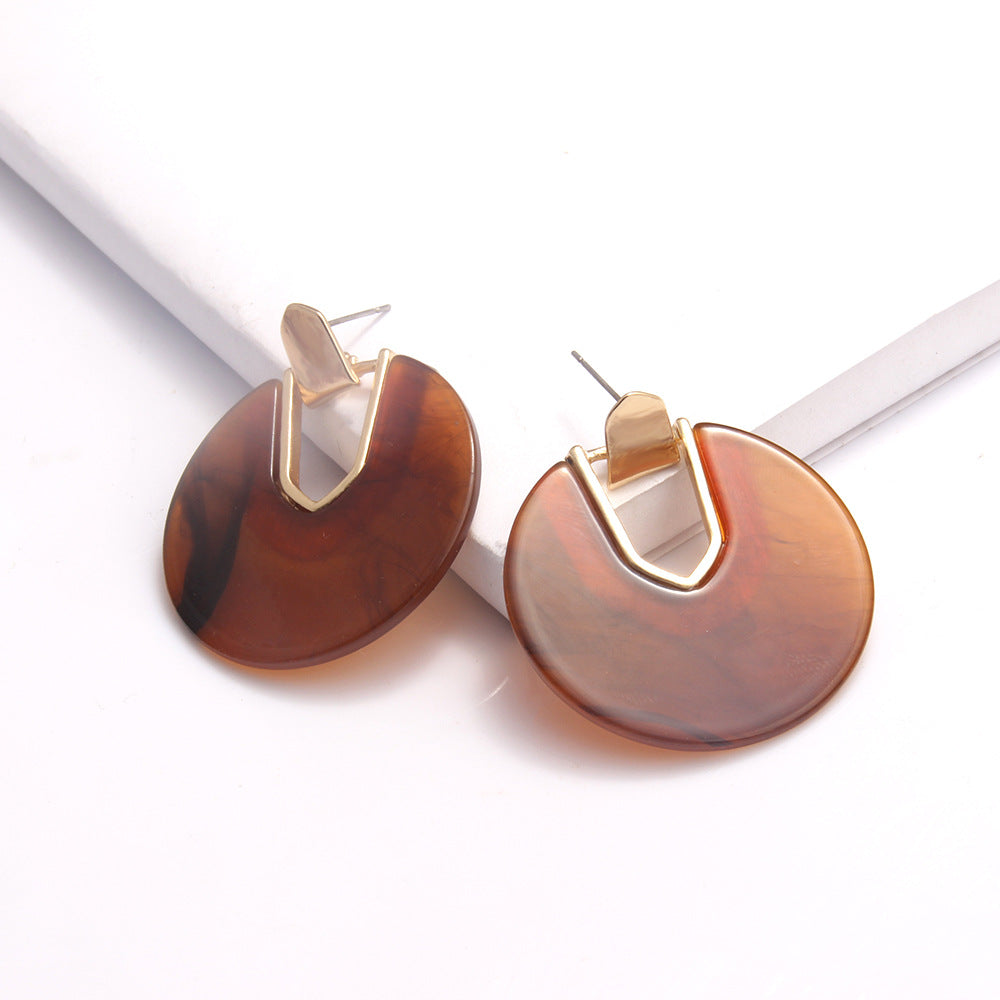 Retro Creative Geometric Acrylic Earrings – Harajuku Art Style