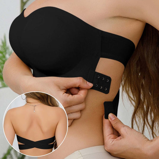 Women's Strapless Crossed  Buckle Bra