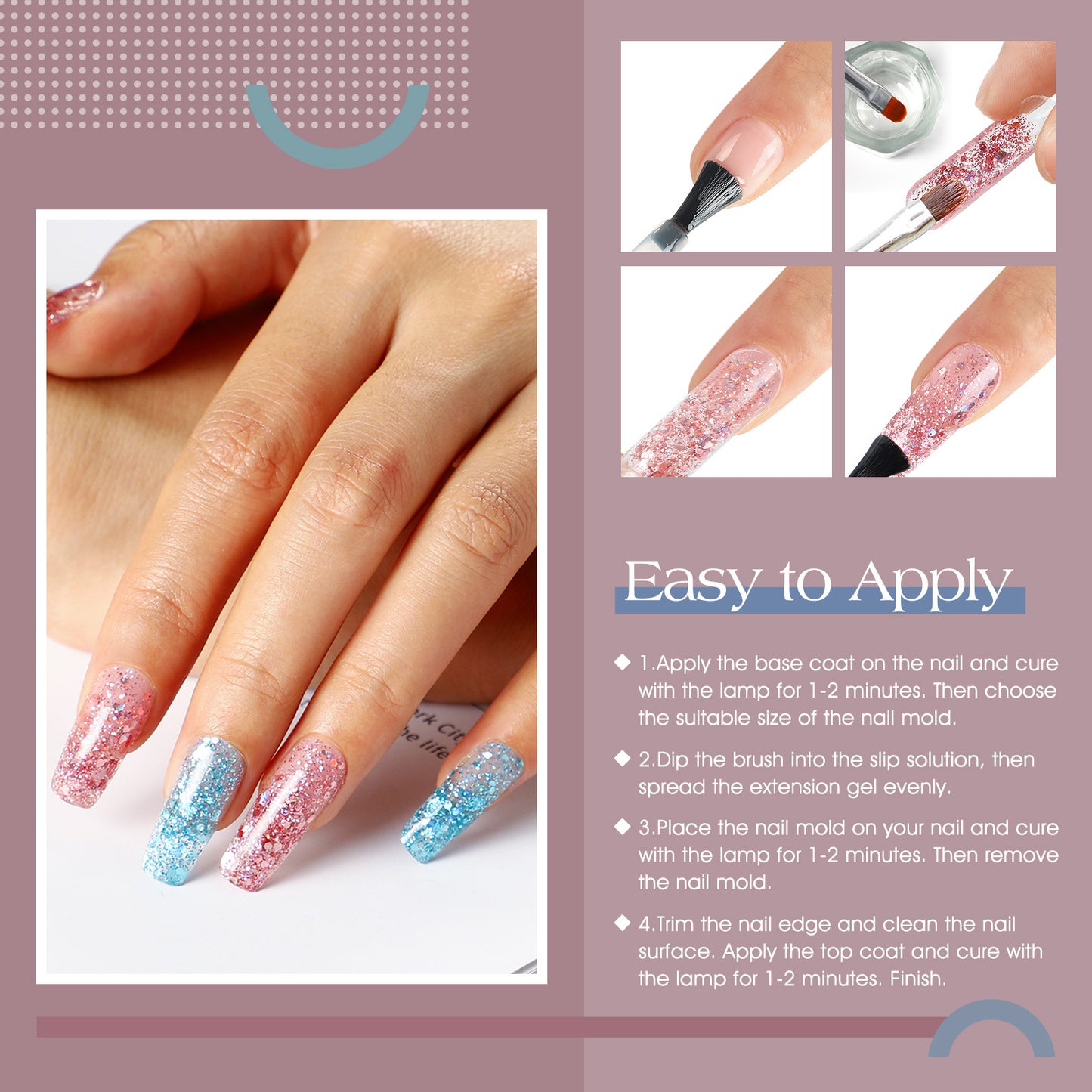 Painless Crystal Extension Glue UV Solid Paper-Free Fast Extension Crystal Glue Flash Nail Phototherapy Crystal Glue