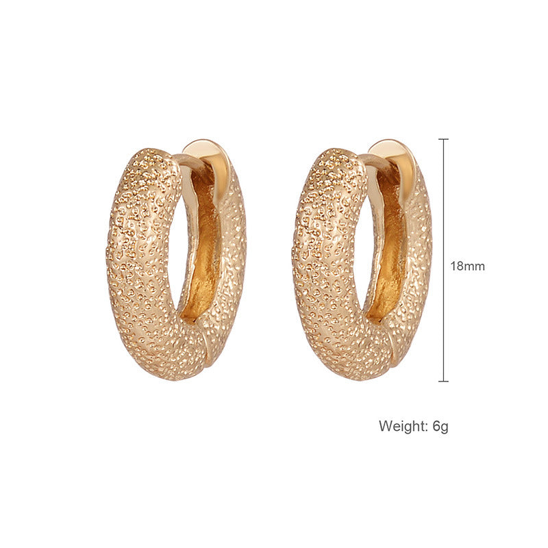 Small Round Textured - Simple Earrings