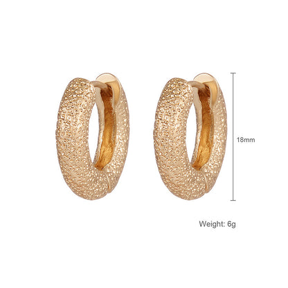 Small Round Textured - Simple Earrings