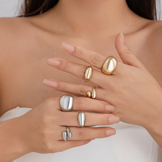 Lava Curve Geometric Open Ring