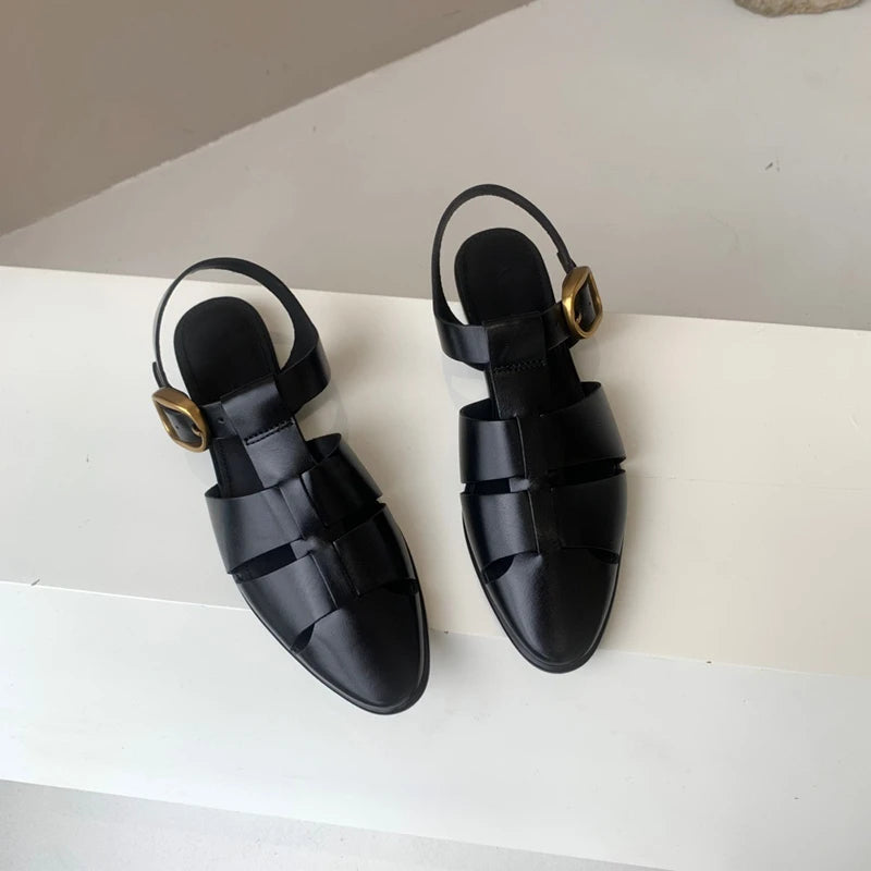 Pointed Toe Hollow Roman Flats