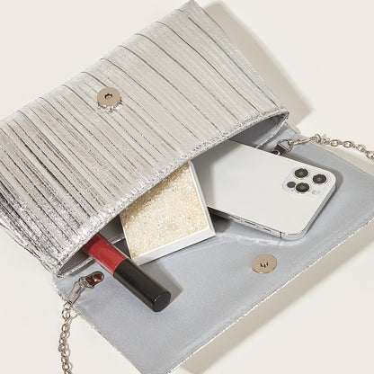 Evening Metallic Shiny Clutch