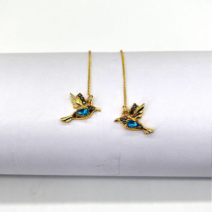 Zircon Hummingbird Winged Bird Earrings