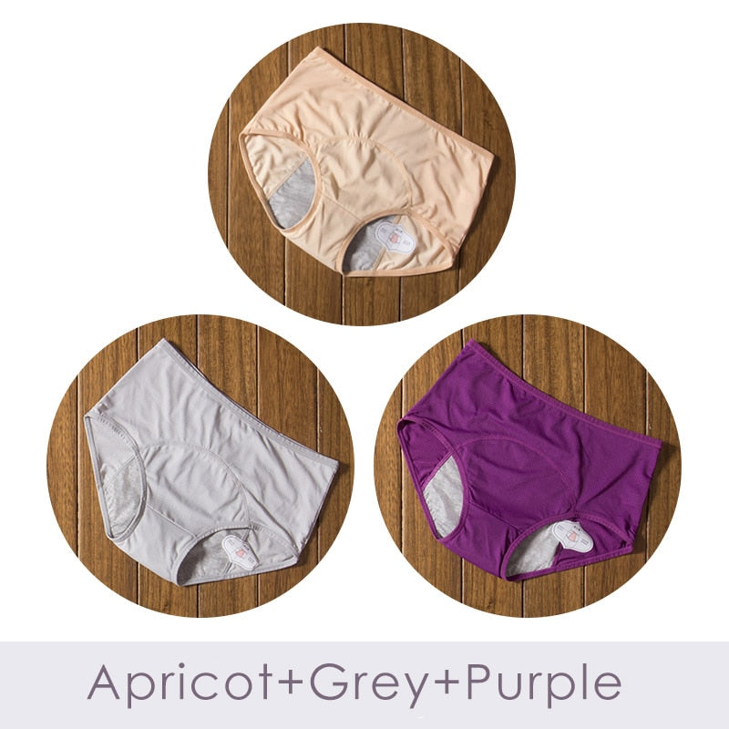 3pcs/ Menstrual Women Leak Proof hight waist Underwear