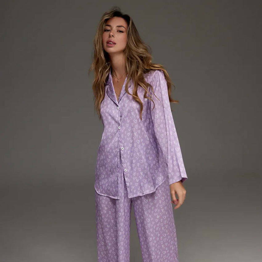 Elegant Long Sleeve Two-Piece Sleepwear Set