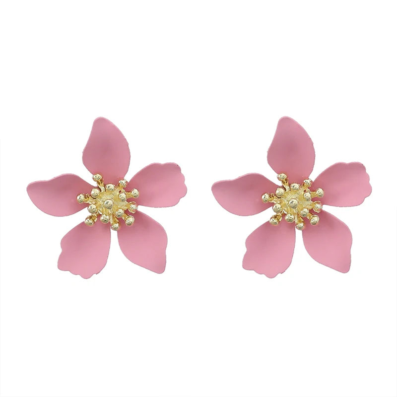 Flower spray painted earrings