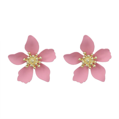 Flower painted flower earrings