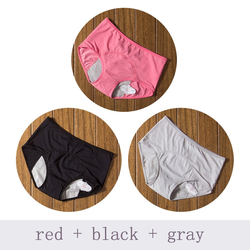 3pcs/ Menstrual Women Leak Proof hight waist Underwear