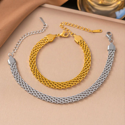 Stainless steel woven bracelet