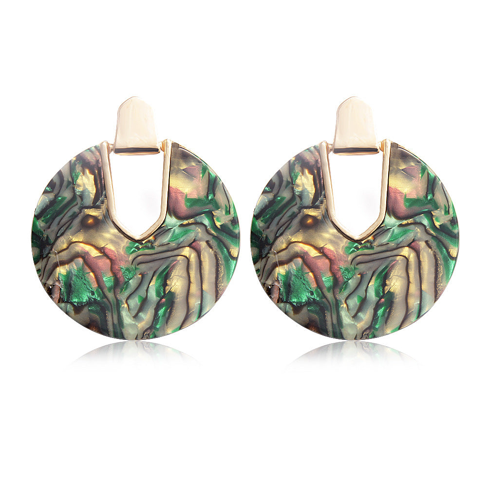 Retro Creative Geometric Acrylic Earrings – Harajuku Art Style