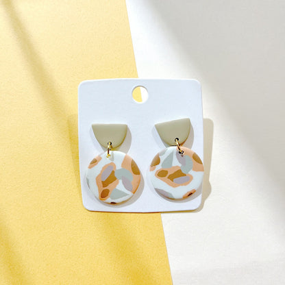 Milk Coffee Soft Geometric Camo Earrings – INS Style