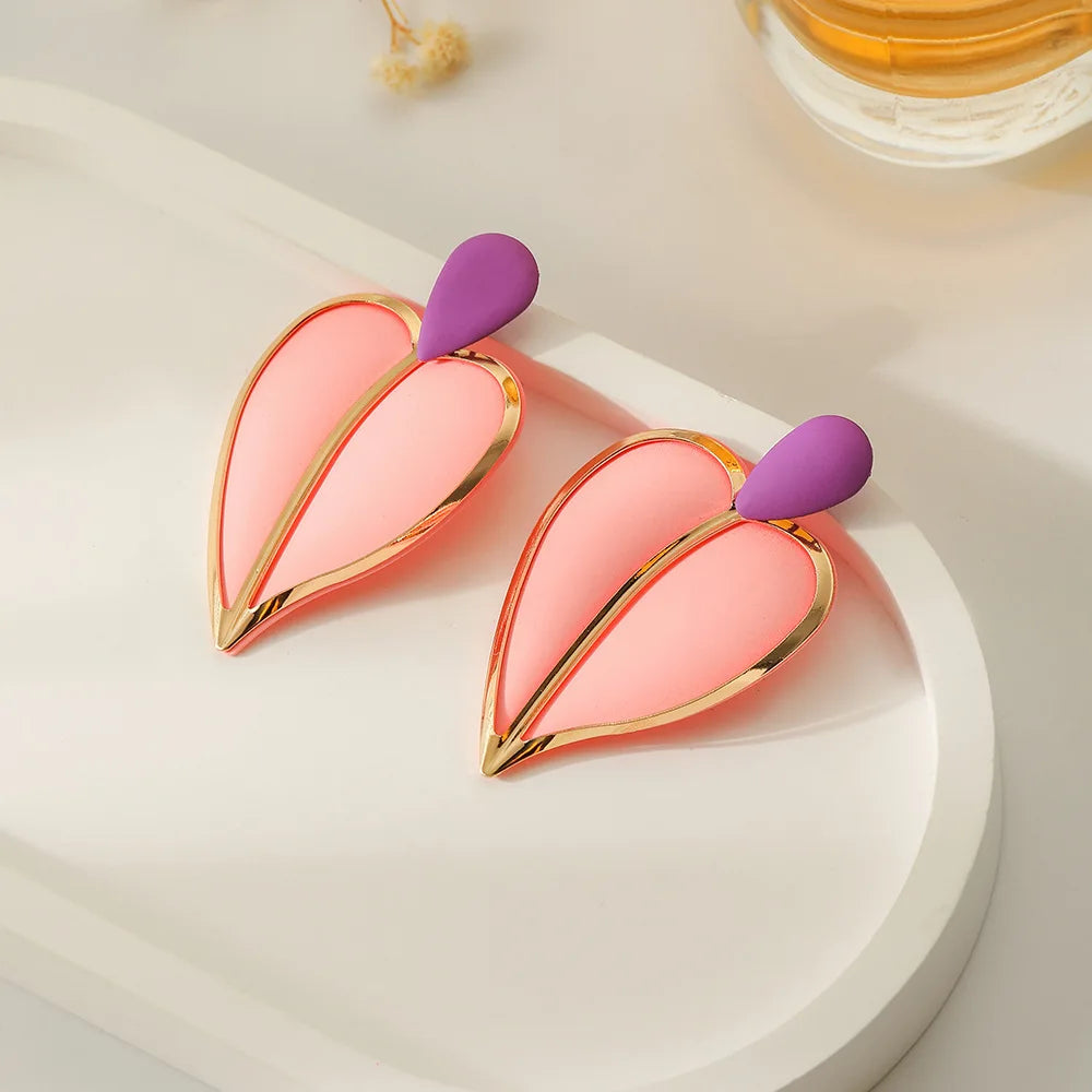 multi color leaf earrings