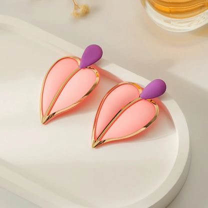 multi color leaf earrings