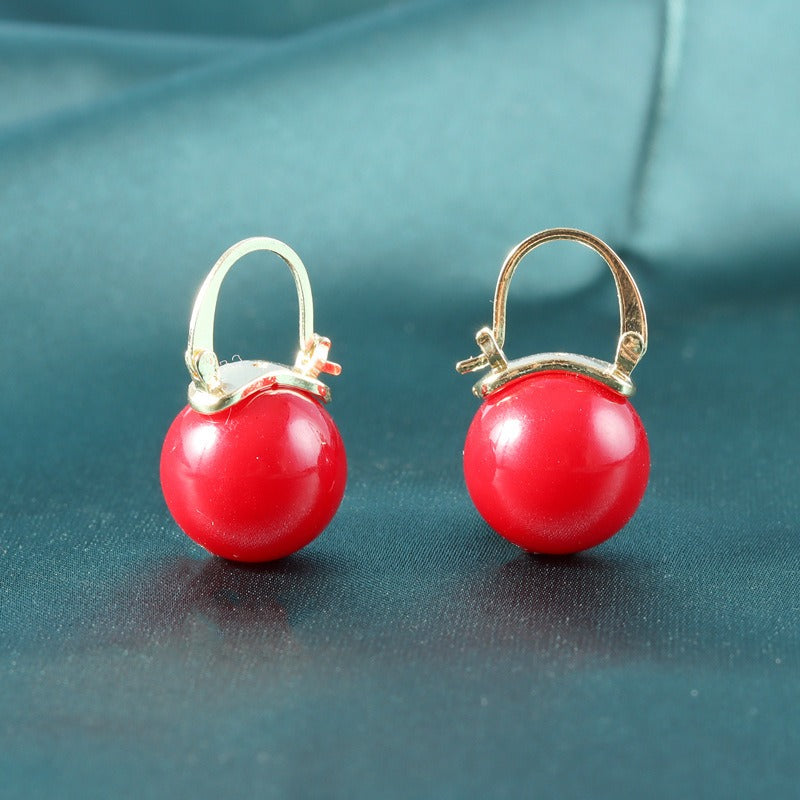 Fashion OL Geometric Sphere Copper Earrings