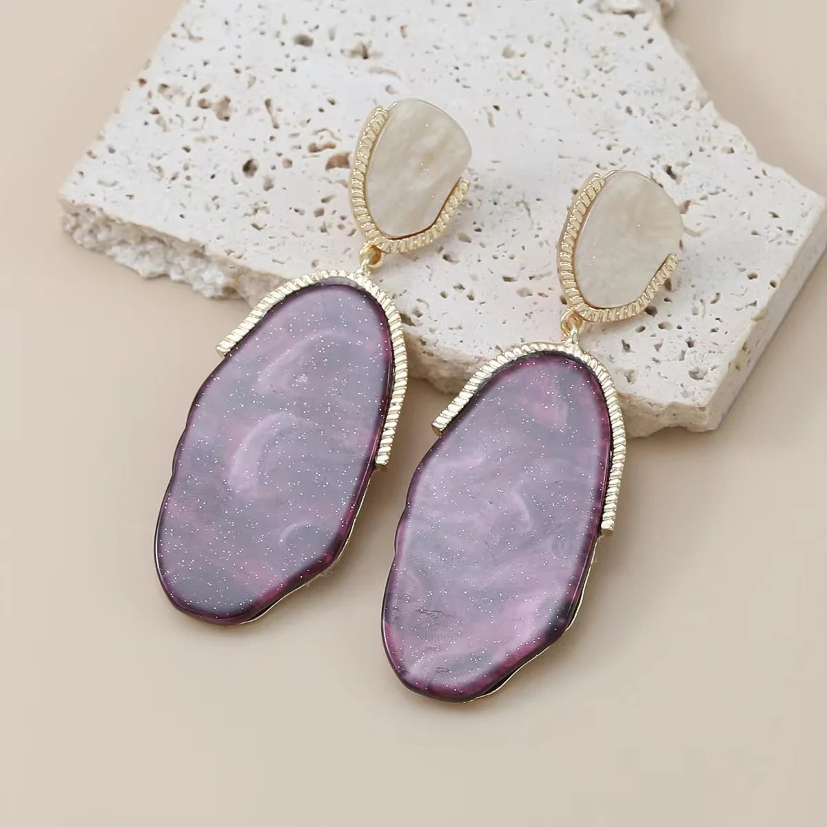 New Geometric Resin Dangle Earrings for Woman Jewelry