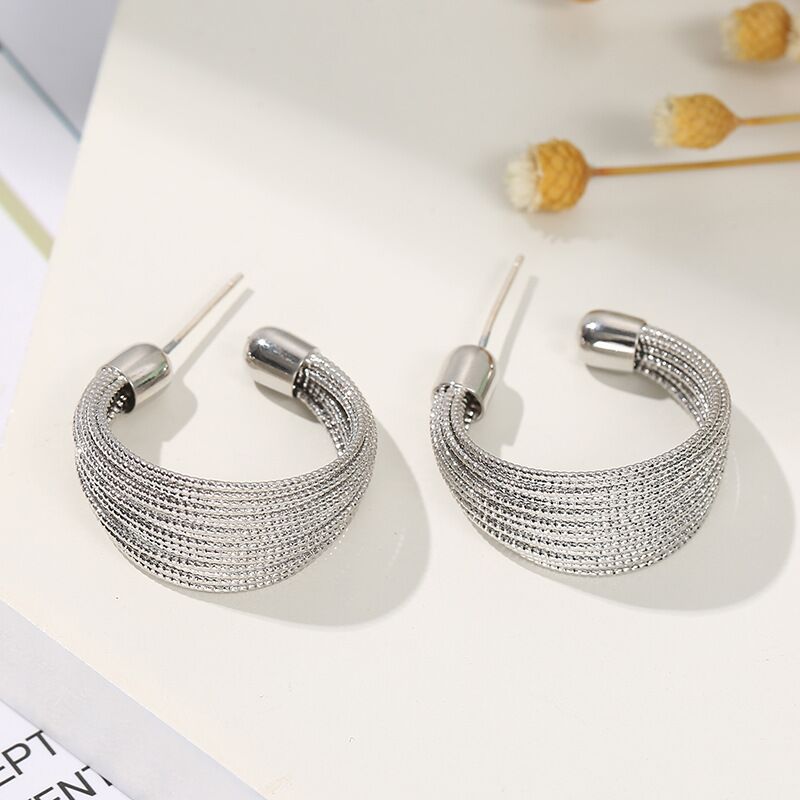 Super Flash Geometric Diamond Long Earrings