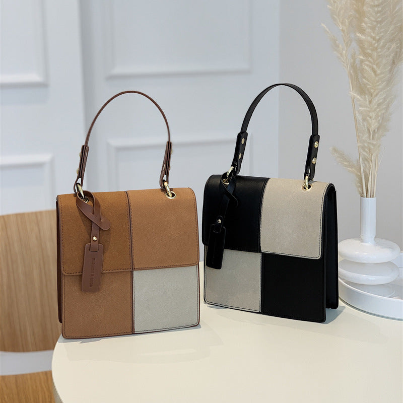 Simple Stitching Square Top Handle Bags