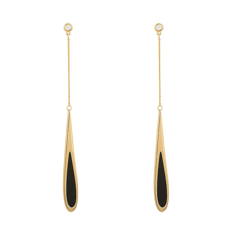 Fashion Black Tassel Drop Earrings