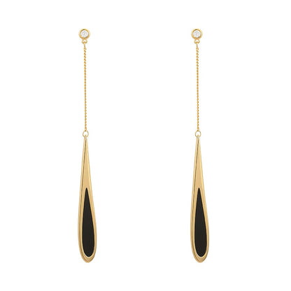 Fashion Black Tassel Drop Earrings