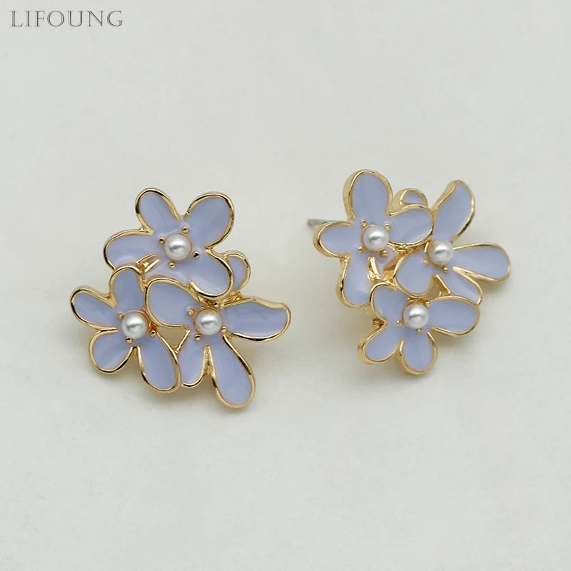 Oil multi flower earrings