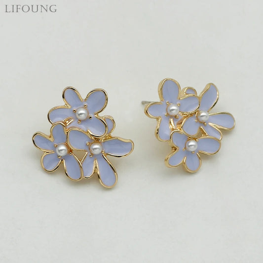 Oil multi flower earrings