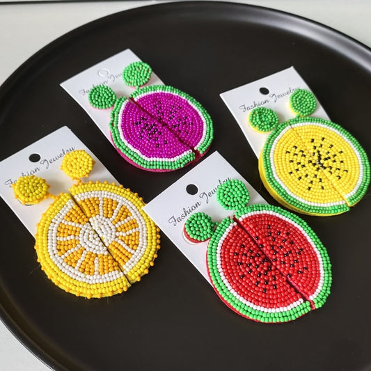 Trendy Boho Handmade Fruit Dangle Earrings
