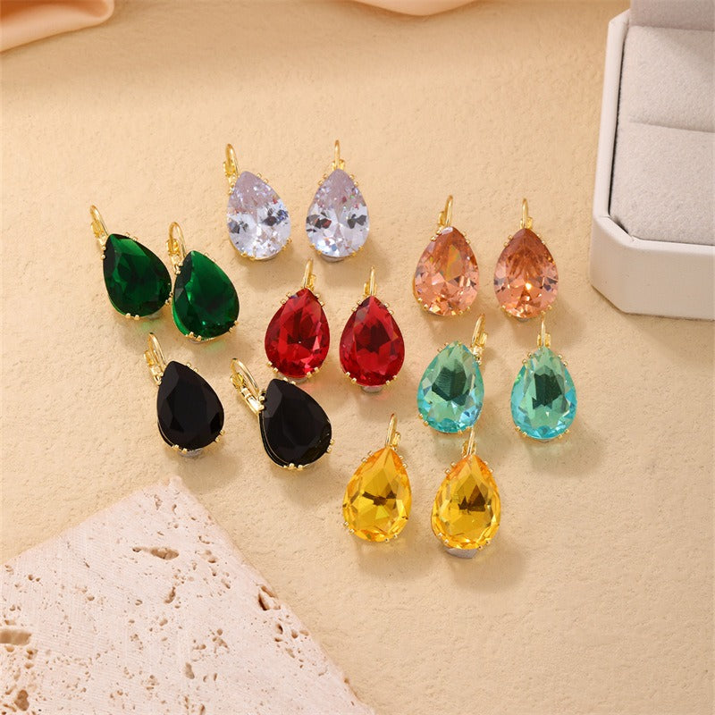 water droplet shaped hanging earrings