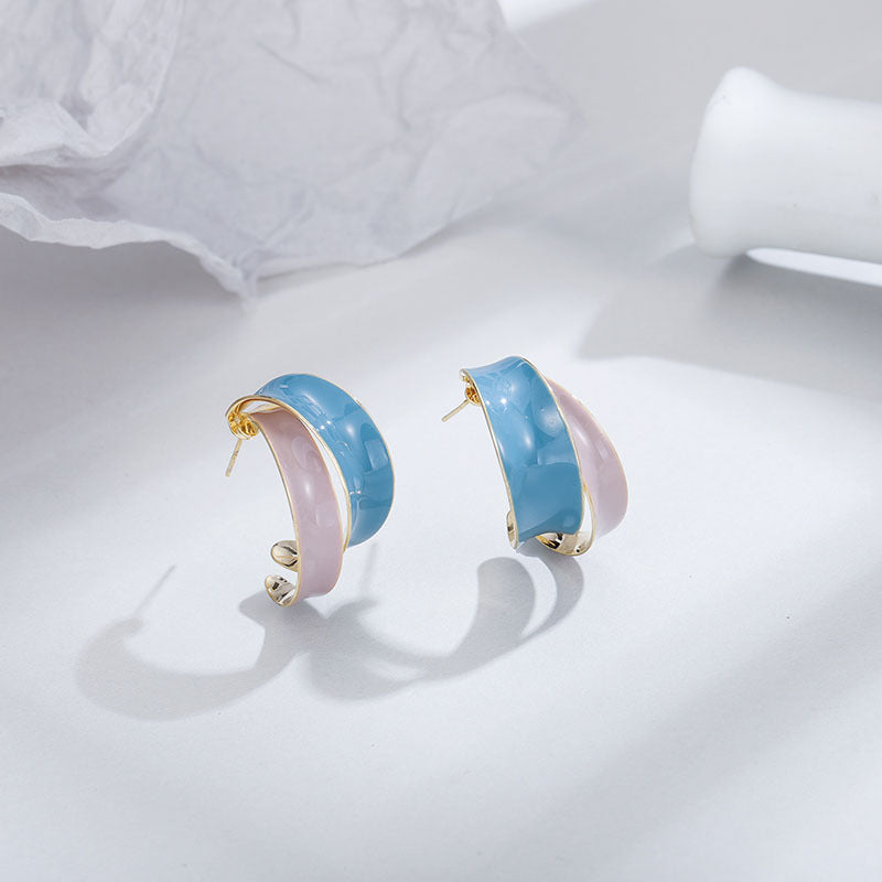 Fashion C-Shaped Double-Layer Earrings