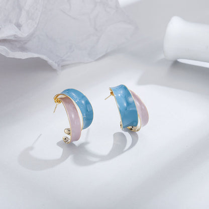 Fashion C-Shaped Double-Layer Earrings