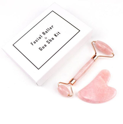 Face Lift Massager Crystal Roller Facial Massage Relaxation Jade Roller Stone Natural Rose Quartz Beauty Skin Tool Girl Gift