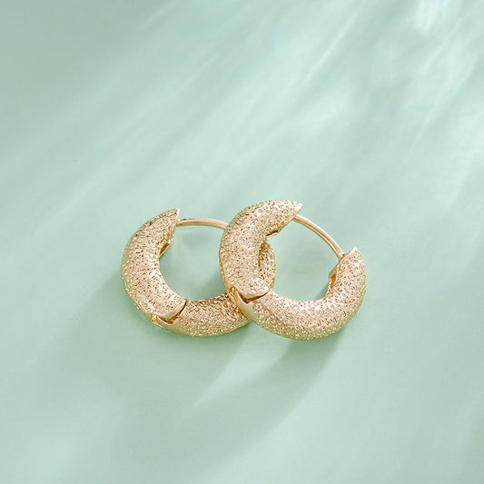 Small Round Textured - Simple Earrings