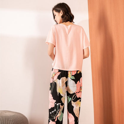Floral V-Neck Pajama Set