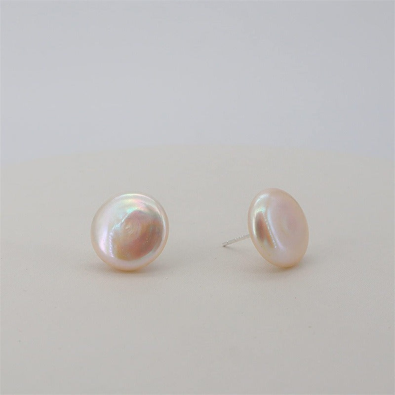 Floral Elegance Imitation Pearl Earrings – 14K Plated Silver Needle