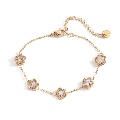 Zircon stainless steel bracelet for niche exquisite versatile bracelet