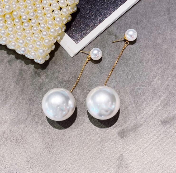 Exaggerated Big Pearl Long Earrings