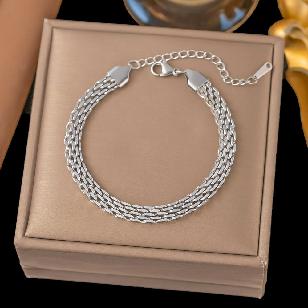 Stainless steel woven bracelet