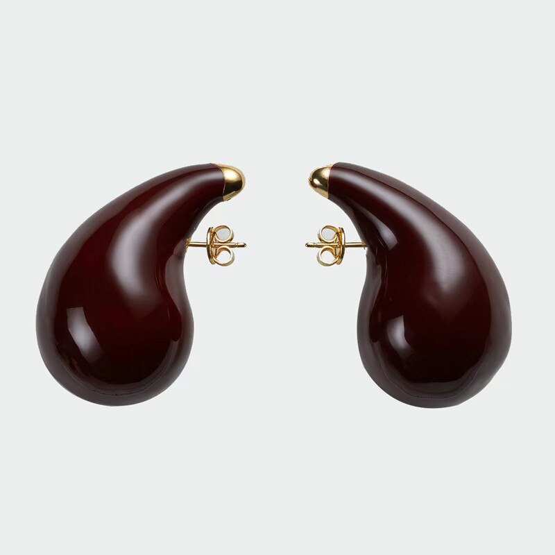 HUANZHI New Large Size Hollow Water Drop Earrings