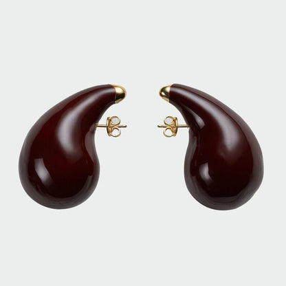 HUANZHI New Large Size Hollow Water Drop Earrings