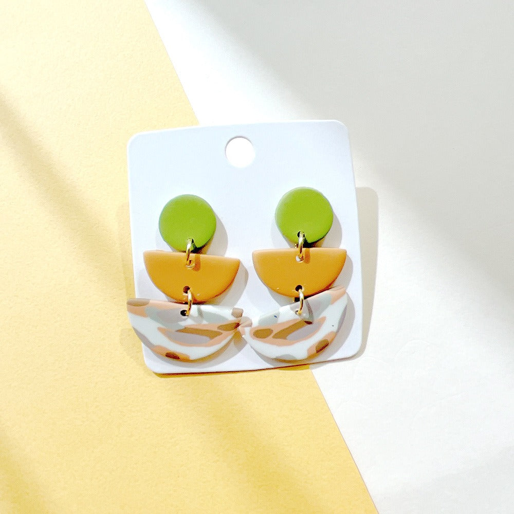 Milk Coffee Soft Geometric Camo Earrings – INS Style