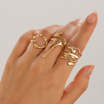 Molten Curve Open Metal Ring