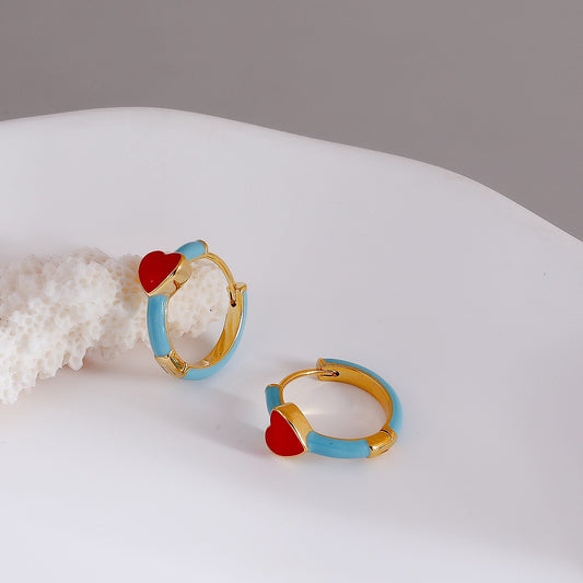 Fresh & Sweet Geometric Oval Copper Earrings